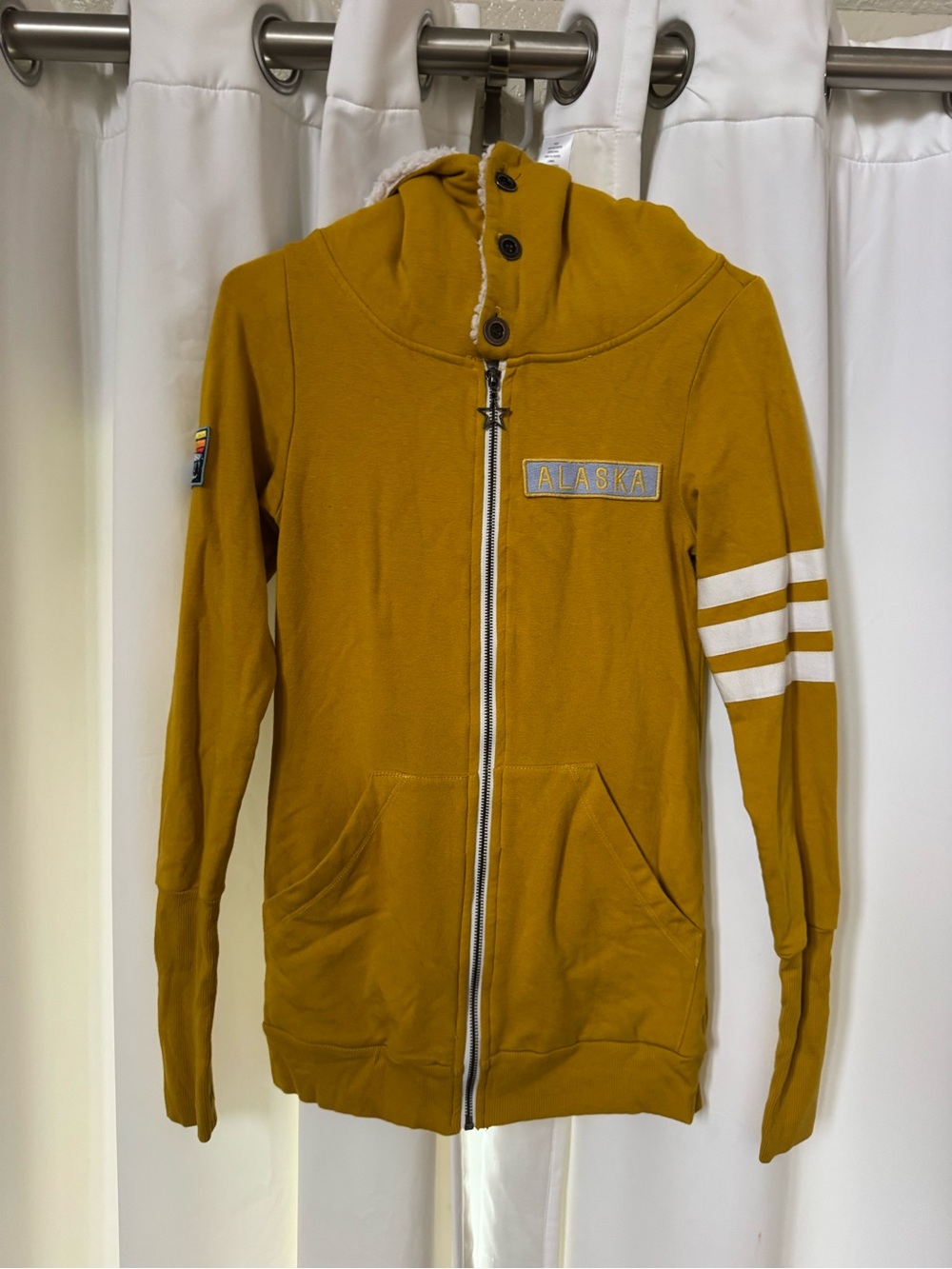 Blush Boutique - Women's Mustard Zip-Up Hoodie Sweatshirt